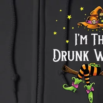 Im the Drunk Witch Halloween Matching Group Costume Full Zip Hoodie