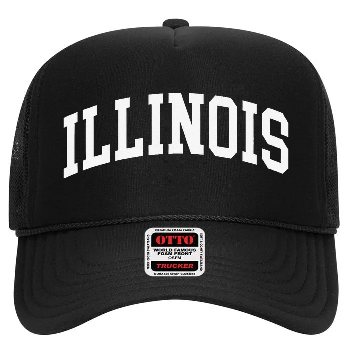 Illinois Throwback Design Classic High Crown Mesh Trucker Hat