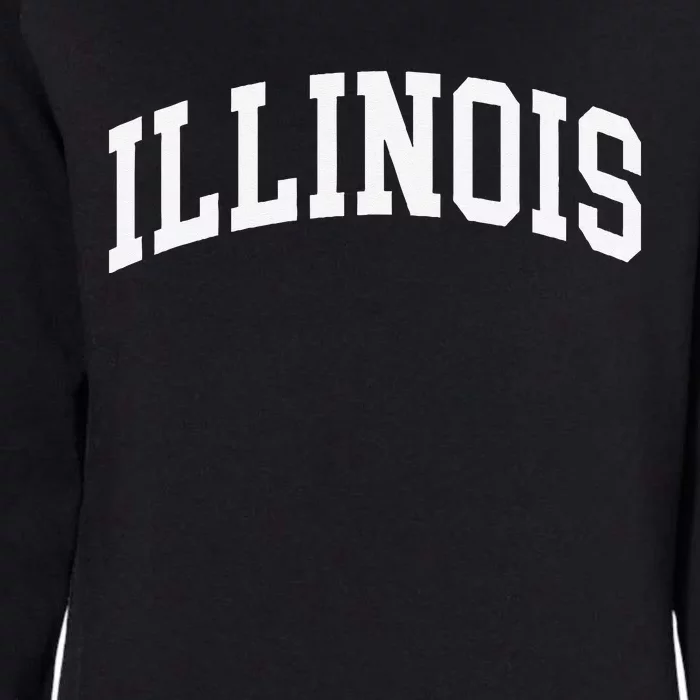 Illinois Throwback Design Classic Womens California Wash Sweatshirt