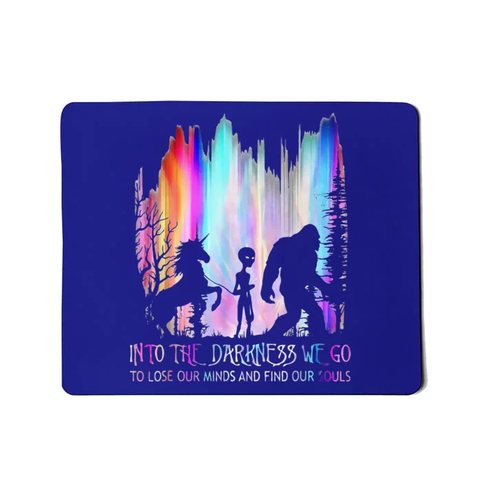 Into The Darkness We Go Funny Halloween Bigfoot Horror Mousepad