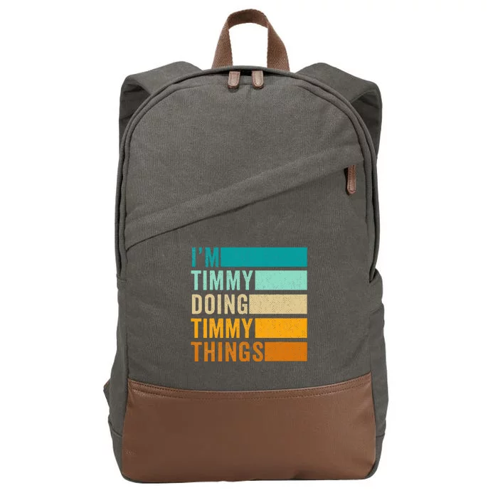 Im Timmy Doing Timmy Things Cotton Canvas Backpack