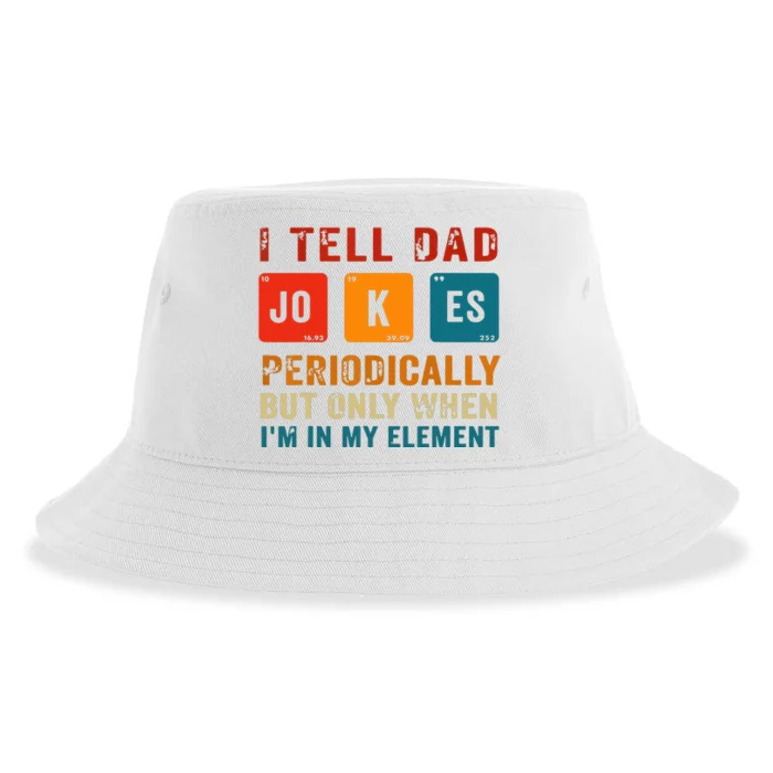 I Tell Dad Jokes Periodically Funny Fathers Day Science Dad Sustainable Bucket Hat