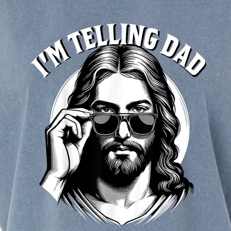 IM Telling Dad Funny Religious Christian Jesus Meme Garment-Dyed Women's Muscle Tee