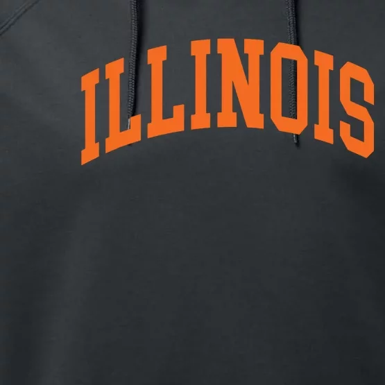 Illinois Throwback Design Classic Performance Fleece Hoodie