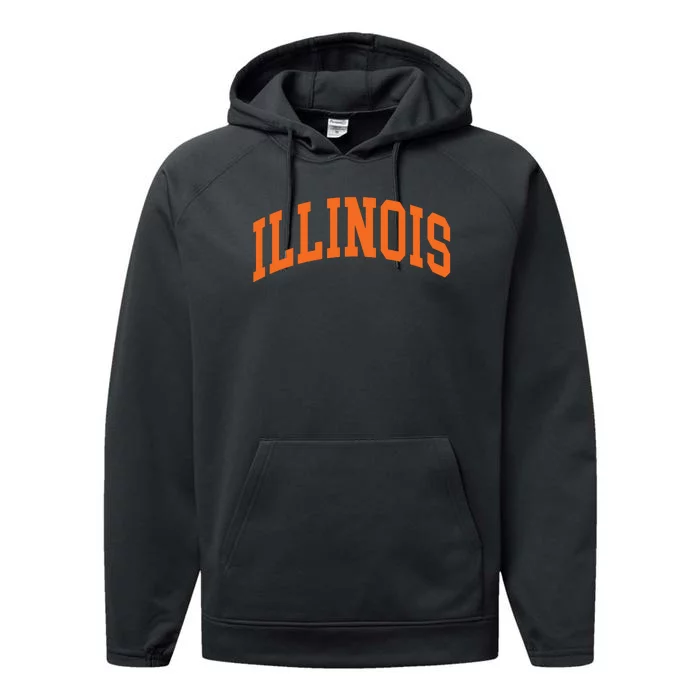 Illinois Throwback Design Classic Performance Fleece Hoodie