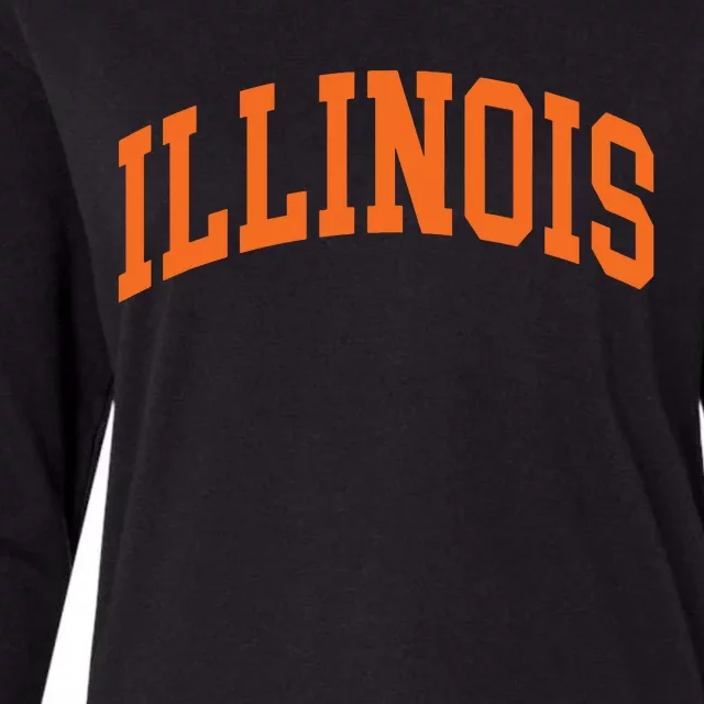 Illinois Throwback Design Classic Womens Cotton Relaxed Long Sleeve T-Shirt