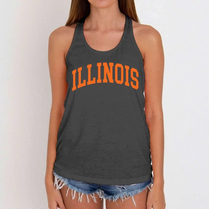 Illinois Throwback Design Classic Women's Knotted Racerback Tank