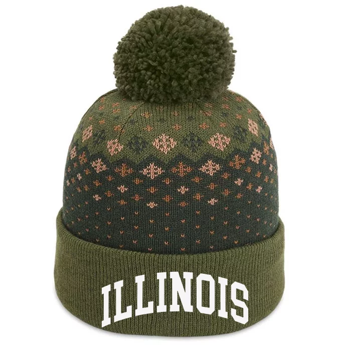 Illinois Throwback Design Classic The Baniff Cuffed Pom Beanie