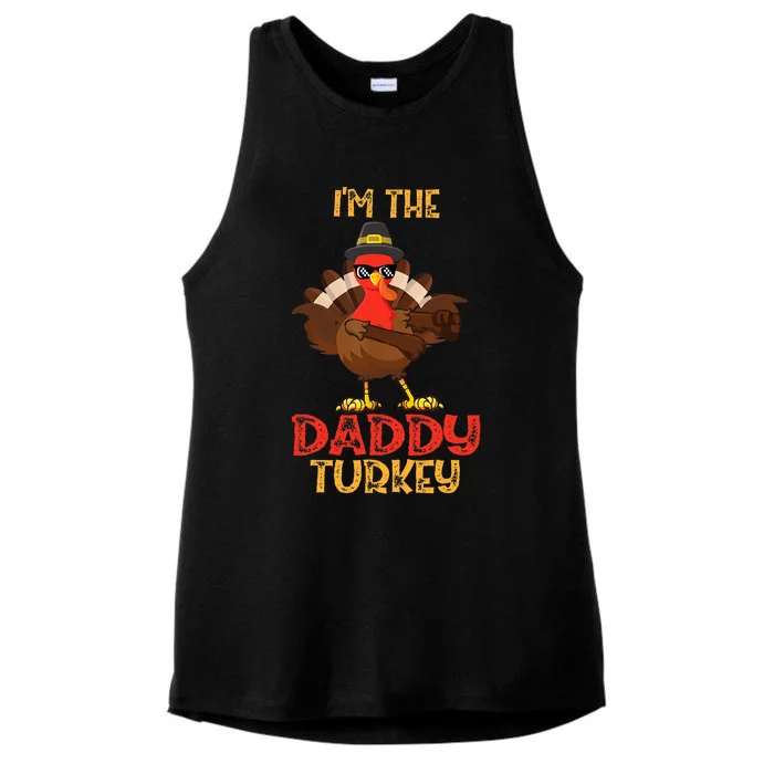 I'm The Daddy Turkey Cool Happy Thanksgiving Thankful Funny Ladies Tri-Blend Wicking Tank