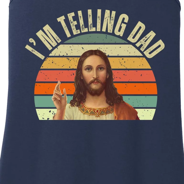 Im Telling Dad Funny Religious Christian Jesus Ladies Essential Tank