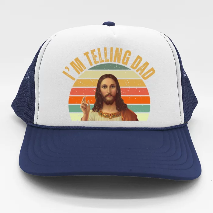 Im Telling Dad Funny Religious Christian Jesus Trucker Hat