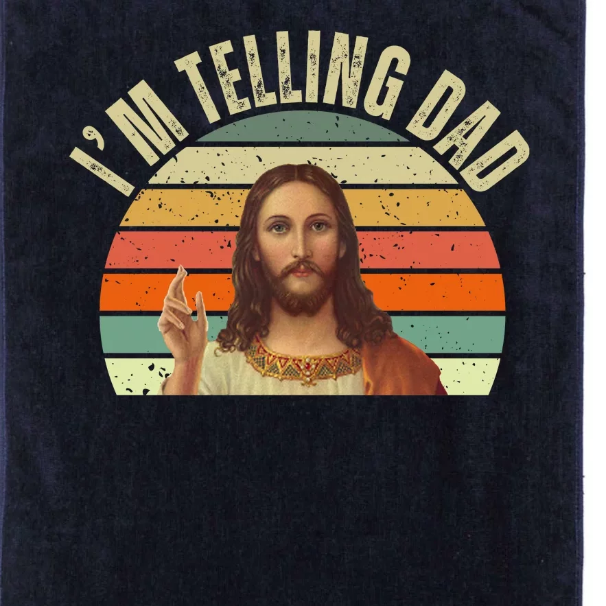 Im Telling Dad Funny Religious Christian Jesus Platinum Collection Golf Towel