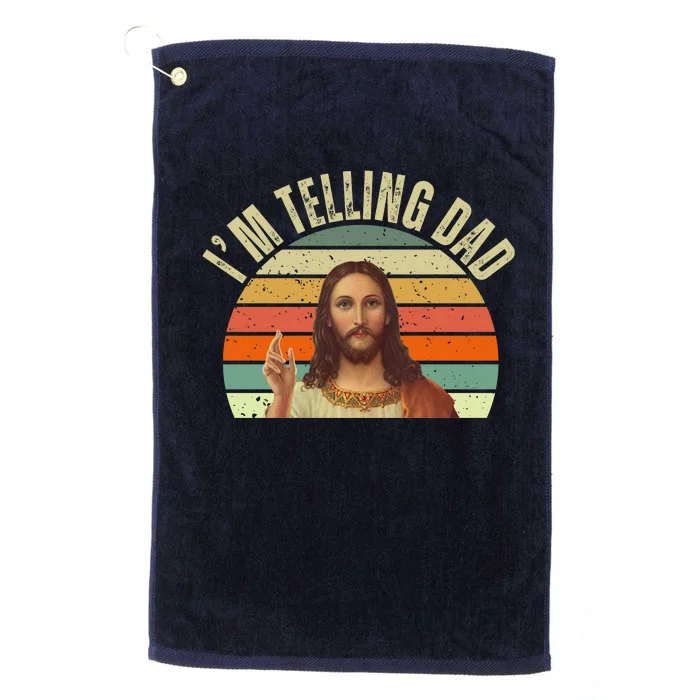 Im Telling Dad Funny Religious Christian Jesus Platinum Collection Golf Towel