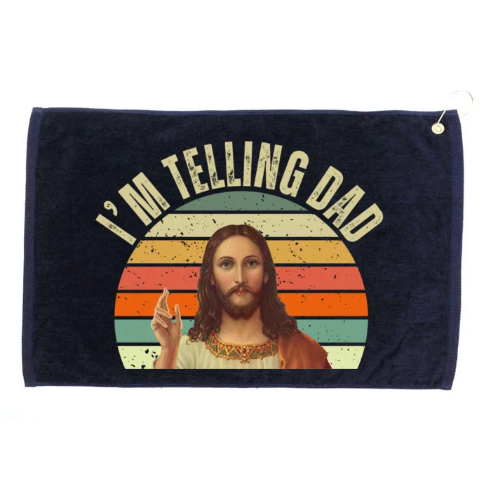 Im Telling Dad Funny Religious Christian Jesus Grommeted Golf Towel