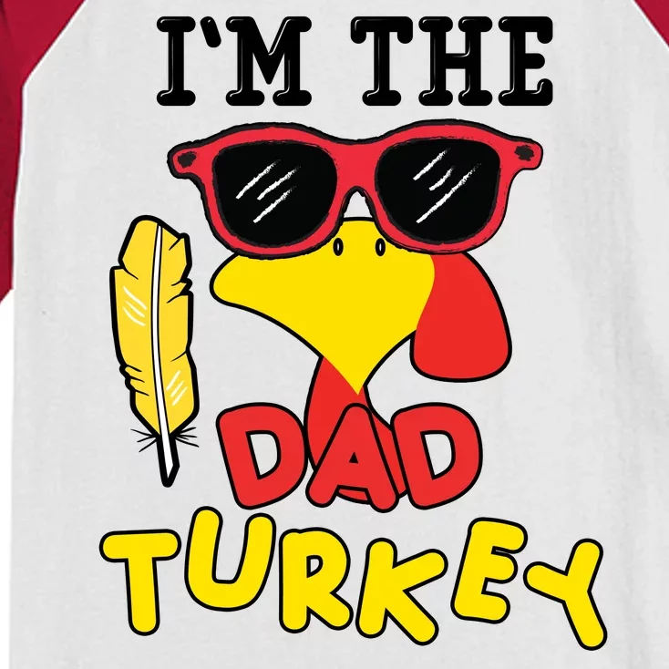 Im The Dad Turkey Funny Thanksgiving Kids Colorblock Raglan Jersey