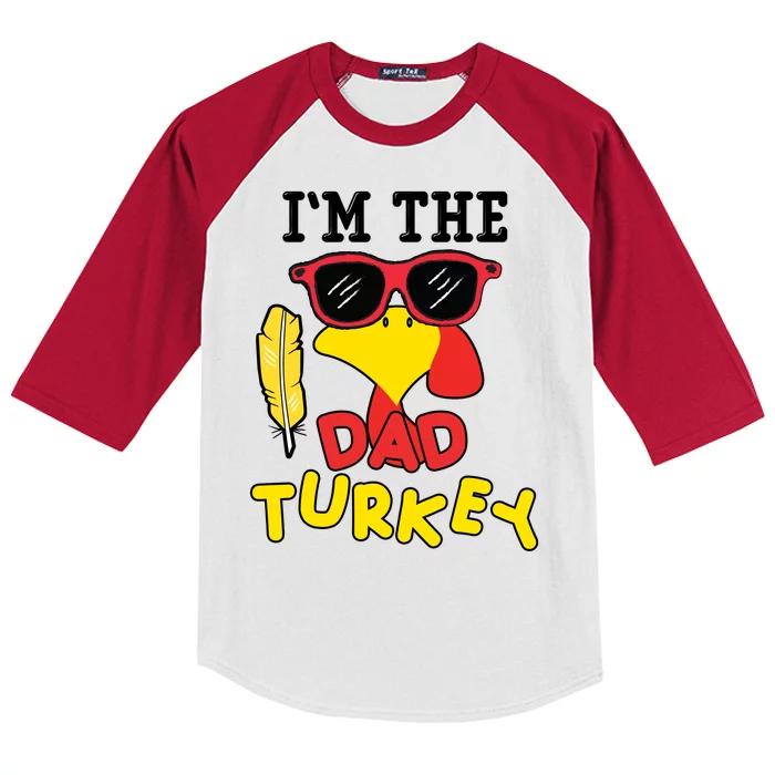 Im The Dad Turkey Funny Thanksgiving Kids Colorblock Raglan Jersey