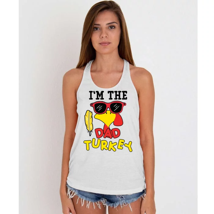 Im The Dad Turkey Funny Thanksgiving Women's Knotted Racerback Tank