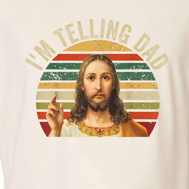 IM Telling Dad Funny Religious Christian Jesus Meme Garment-Dyed Women's Muscle Tee