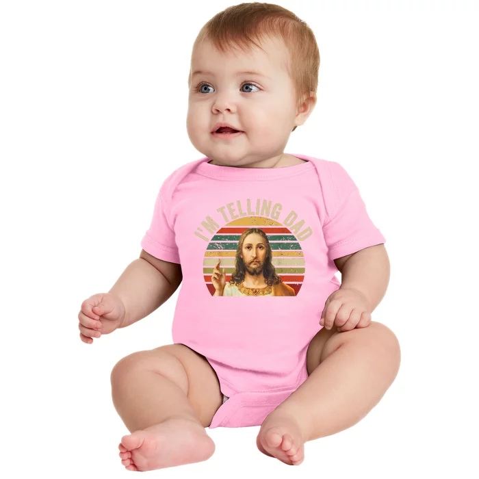 IM Telling Dad Funny Religious Christian Jesus Meme Baby Bodysuit