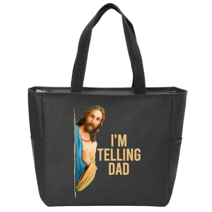 IM Telling Dad Religious Christian Zip Tote Bag