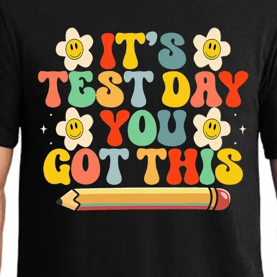 It's Test Day You Got This Teacher Retro Groovy Testing Day Pajama Set