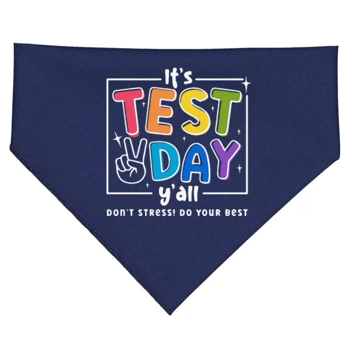 ItS Test Day YAll DonT Stress Do Your Best Teacher Test USA-Made Doggie Bandana