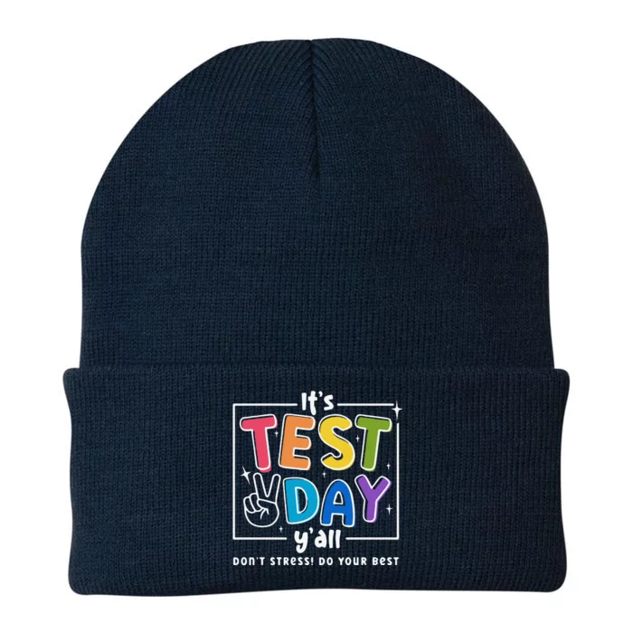 ItS Test Day YAll DonT Stress Do Your Best Teacher Test Knit Cap Winter Beanie