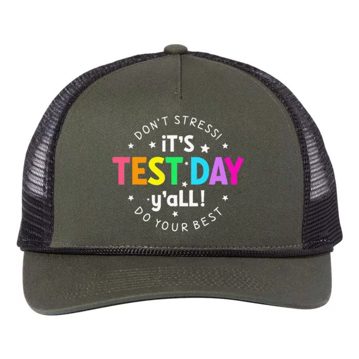 ItS Test Day YAll Funny Testing Day For Teacher Student Retro Rope Trucker Hat Cap