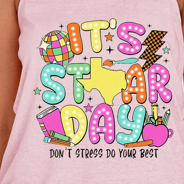 ItS Test Day Yall DonT Stress Just Do Your Best Teacher Women's Knotted Racerback Tank