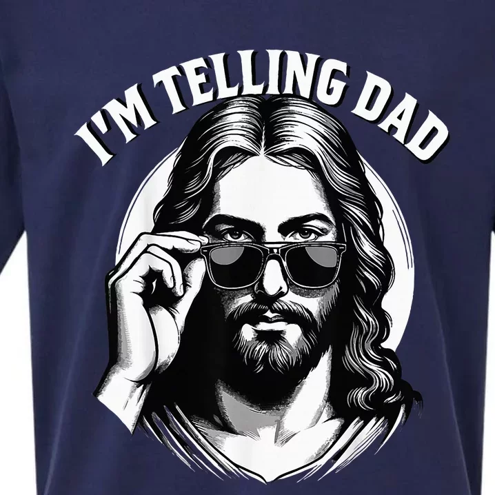 IM Telling Dad Funny Religious Christian Jesus Meme Sueded Cloud Jersey T-Shirt