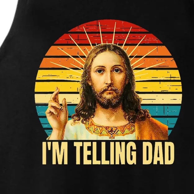 IM Telling Dad Religious Christian Jesus Ladies Tri-Blend Wicking Tank