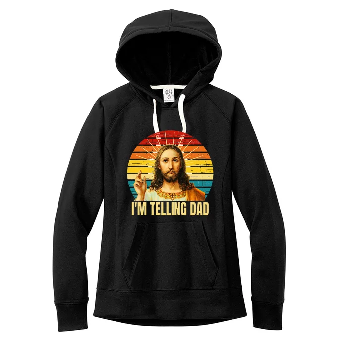 IM Telling Dad Religious Christian Jesus Women's Fleece Hoodie