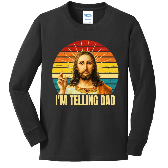 IM Telling Dad Religious Christian Jesus Kids Long Sleeve Shirt