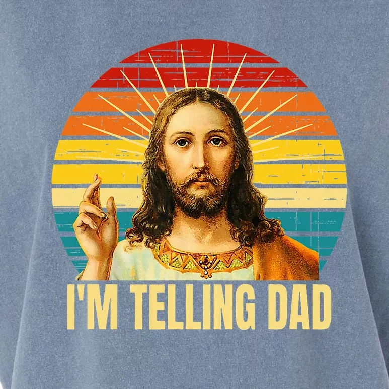 IM Telling Dad Religious Christian Jesus Garment-Dyed Women's Muscle Tee