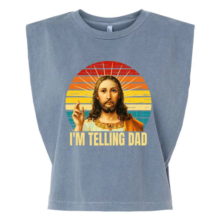 IM Telling Dad Religious Christian Jesus Garment-Dyed Women's Muscle Tee