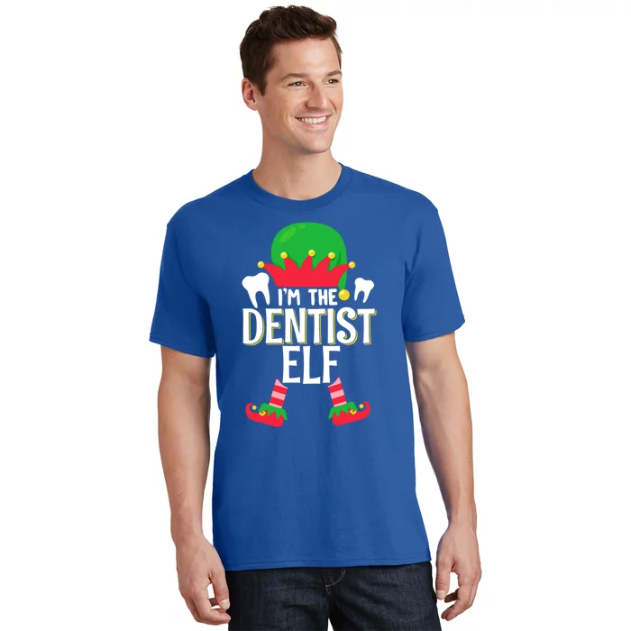 I’M The Dentist Elf Christmas Retro Teeth Dental Assistants Gift T-Shirt