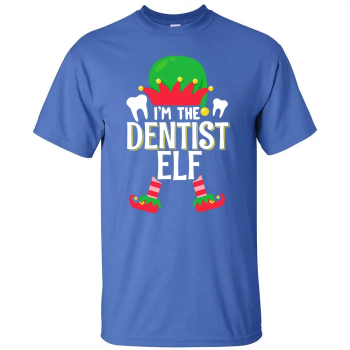 I’M The Dentist Elf Christmas Retro Teeth Dental Assistants Gift Tall T-Shirt