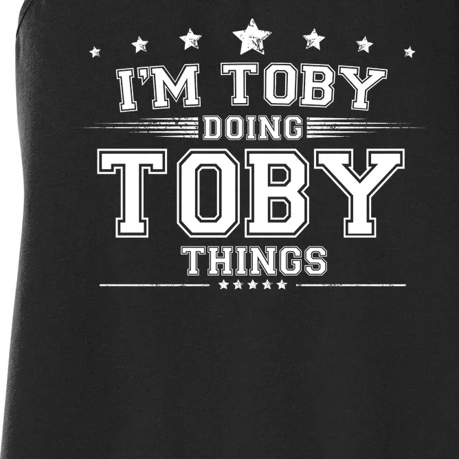 Im Toby Doing Toby Things Women's Racerback Tank