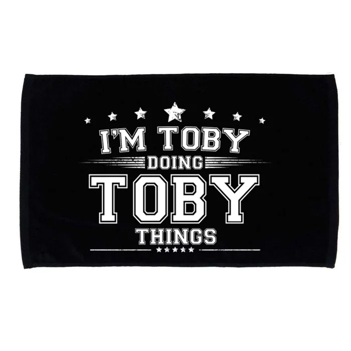 Im Toby Doing Toby Things Microfiber Hand Towel