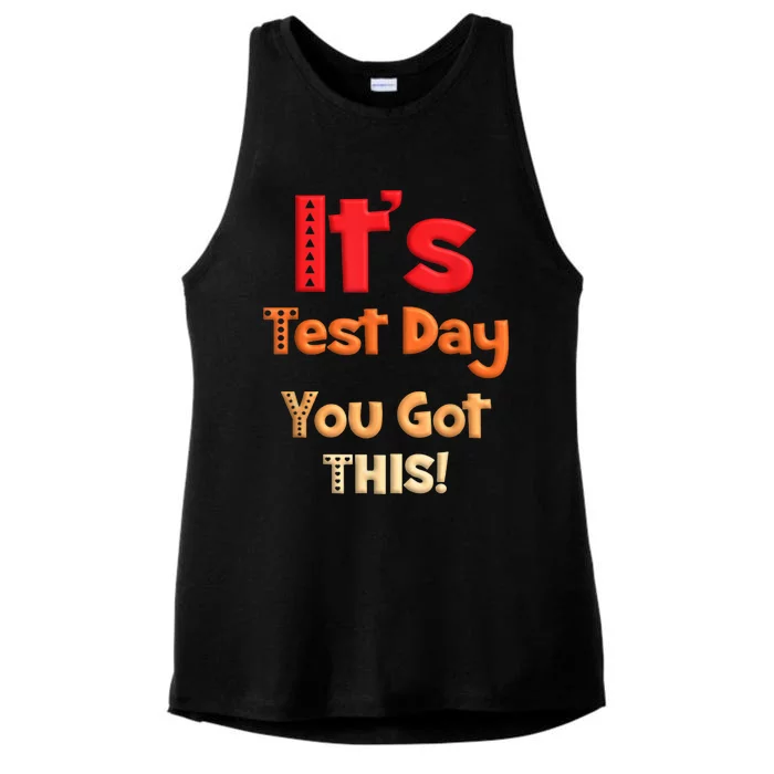 It's Test Day You Got This Retro Funny Testing Day Teacher Ladies Tri-Blend Wicking Tank