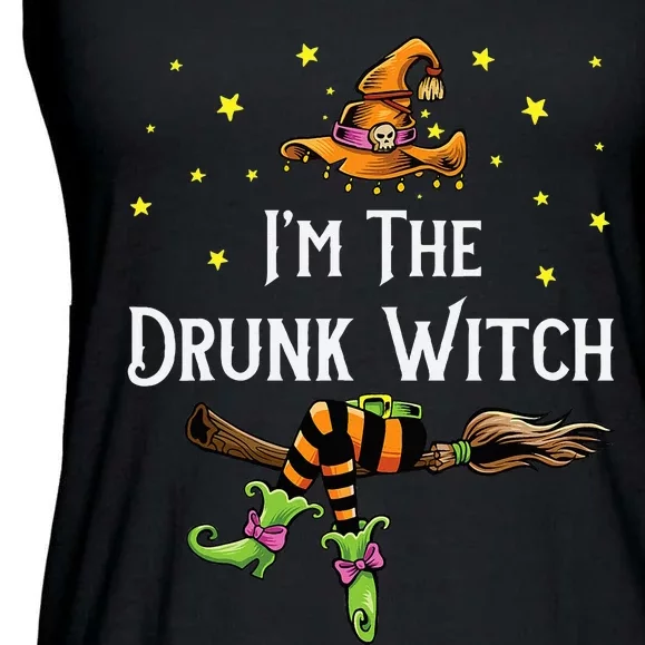 Im the Drunk Witch Halloween Matching Group Costume Ladies Essential Flowy Tank