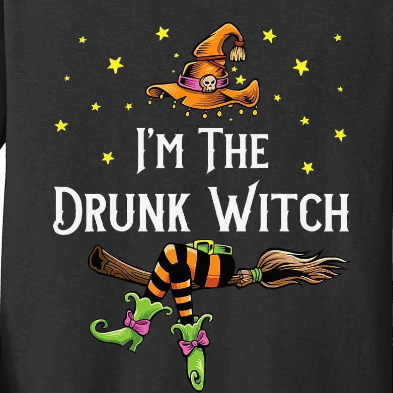 Im the Drunk Witch Halloween Matching Group Costume Kids Long Sleeve Shirt