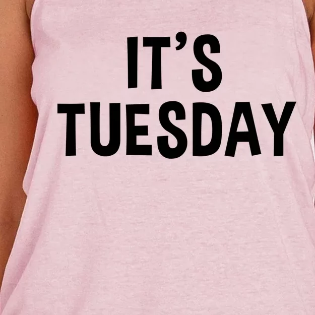 It's Tuesday Day Of The Week Prank April Fools Day Gift Women's Knotted Racerback Tank