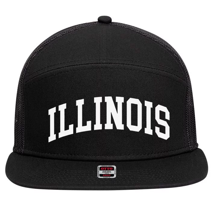 Illinois Throwback Design Classic 7 Panel Mesh Trucker Snapback Hat