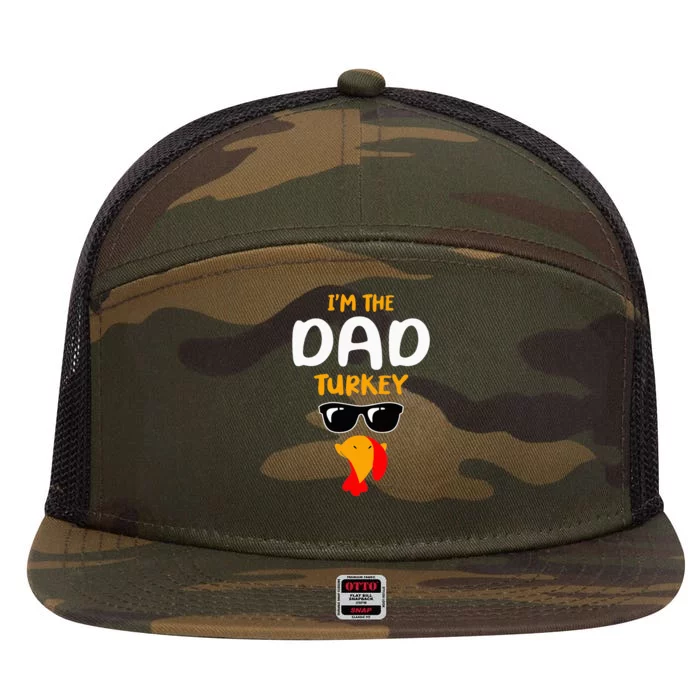 IM The Dad Turkey Family Matching Thanksgiving 7 Panel Mesh Trucker Snapback Hat