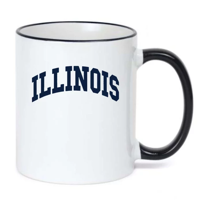 Illinois Throwback Design Classic Black Color Changing Mug