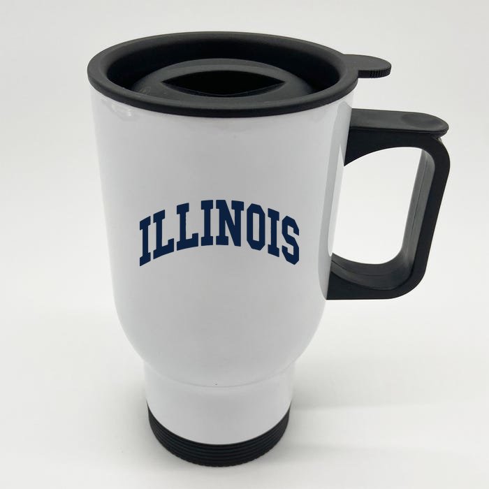 Illinois Throwback Design Classic Front & Back Stainless Steel Travel Mug