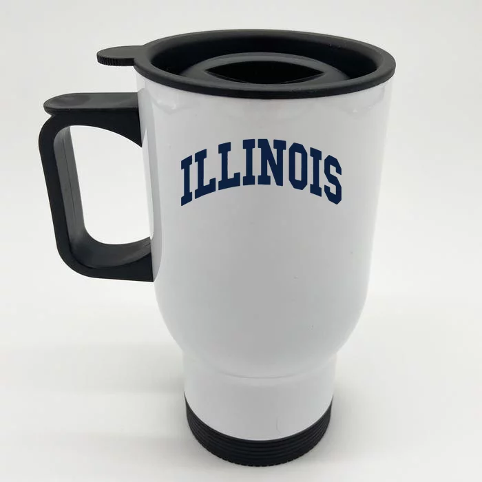 Illinois Throwback Design Classic Front & Back Stainless Steel Travel Mug