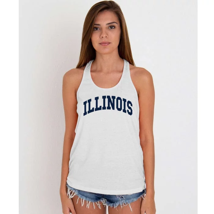 Illinois Throwback Design Classic Women's Knotted Racerback Tank