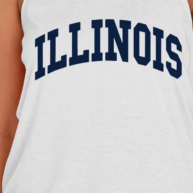 Illinois Throwback Design Classic Women's Knotted Racerback Tank